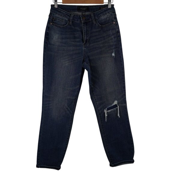 Judy Blue Boyfriend Cut Distressed Mid Rise Size 7 / 28 - Picture 1 of 9